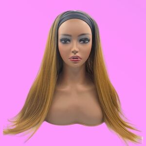 Caramel Brown Straight Headband Synthetic Wig